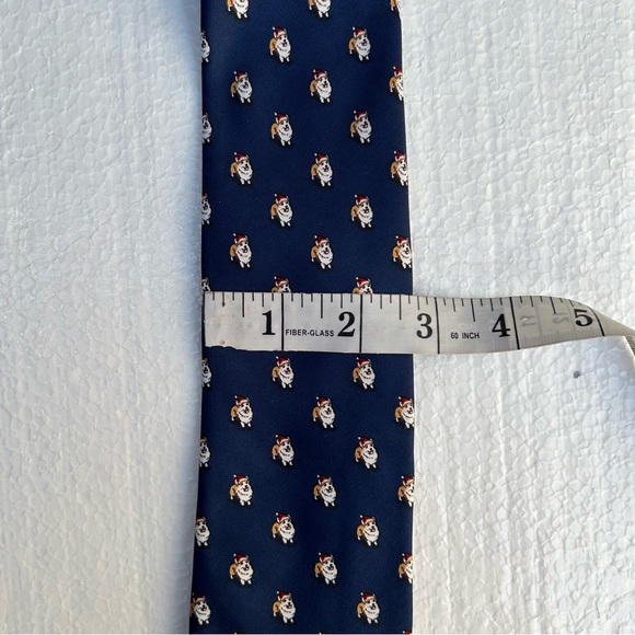 Tommy Hilfiger Neck Tie Dog Print Blue Novelty Puppy Design - Picture 10 of 12